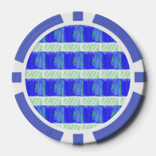 Kühlstes Blau Nautisches Abstract Pokerchips