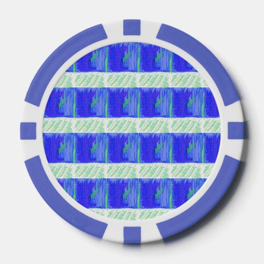 Kühlstes Blau Nautisches Abstract Pokerchips (Vorderseite)