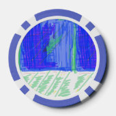 Kühlstes Blau Nautisches Abstract Pokerchips (Rückseite)