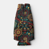 Kühlte Cyan "Heritage Inspiriert Patterns" Foam Bo Flaschenkühler (Rückseite)