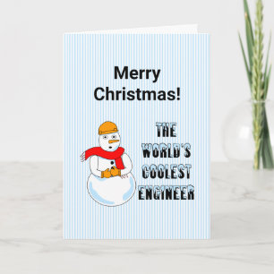 Kühltester Ingenieur Schneemann Weihnachtskarte Dankeskarte