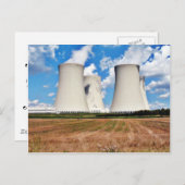 Kühltürme eines Nuklearen Powers Postkarte (Vorne/Hinten)