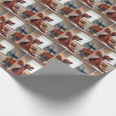 Kühlung des irischen Setters vor einem Lüfter Geschenkpapier (Ecke)