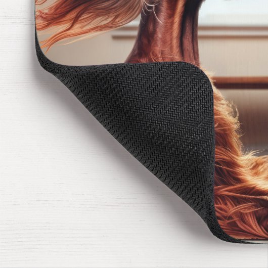 Kühlung des irischen Setters vor einem Lüfter Mousepad (Ecke)