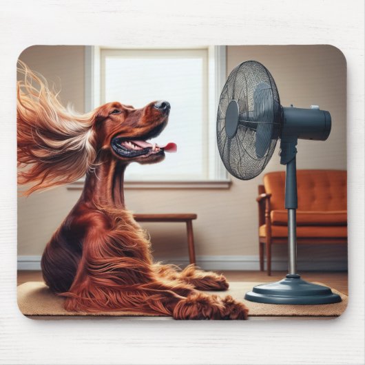 Kühlung des irischen Setters vor einem Lüfter Mousepad (Vorne)