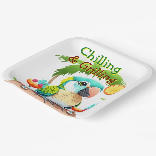 Kühlung und Grillen Pappteller (Gewinkelt)