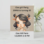 Kuhmädchen Party Einladung (Stehend Vorderseite)