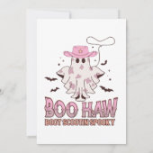 Kuhmädchen Spooky Funny Western Halloween Einladung (Rückseite)