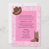 Kuhmädchen Stiefel und Hut Geburtstag Einladung (Vorderseite)