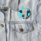 Kuhmalerei auf blauem Hintergrund Button (Beispiel)