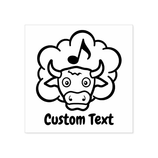 Kuhmethan Cartoon Gummi Briefmarke Gummistempel (Prägung)