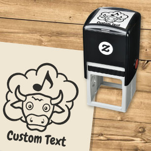 Kuhmethan-Cartoon Selbstfärbende Briefmarke Permastempel