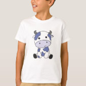 Kuhmilch Kawaii Japanische Blaubeere T-Shirt (Vorderseite)