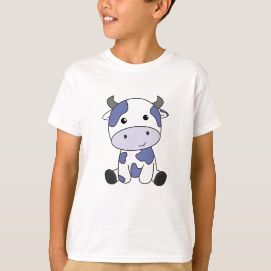 Kuhmilch Kawaii Japanische Blaubeere T-Shirt (Vorderseite)