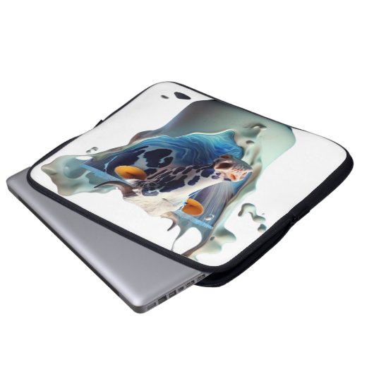 Kuhmilch Laptopschutzhülle (Vorne Knopf)