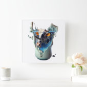 Kuhmilch Quadratische Wanduhr (Zuhause)