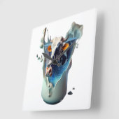 Kuhmilch Quadratische Wanduhr (Winkel)