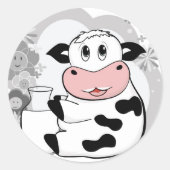 Kuhmilch Runder Aufkleber (Vorderseite)
