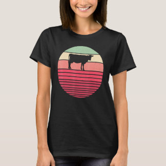 Kuhmilchbauernhof Retro-Stil Vintage 60er 70er T-Shirt