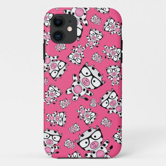 Kuhmuster aus rosa Nerd Case-Mate iPhone Hülle (Rückseite)
