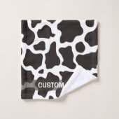 Kuhmuster-Hintergrund Badhandtuch Set (Waschlappen)