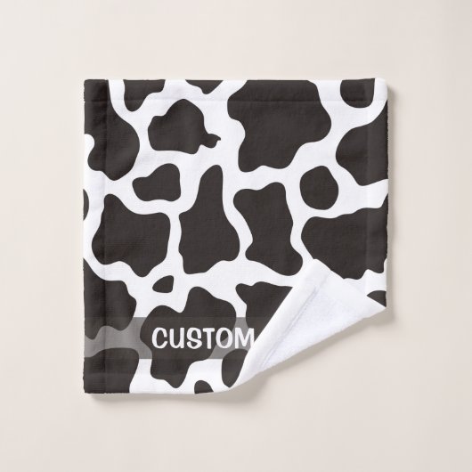 Kuhmuster-Hintergrund Badhandtuch Set (Waschlappen)