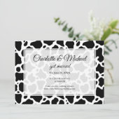 Kuhmuster Hintergrund Hochzeitsankündigung (Stehend Vorderseite)