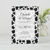 Kuhmuster Hintergrund Hochzeitung Einladung (Stehend Vorderseite)