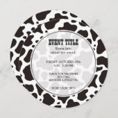 Kuhmuster Hintergrund Runde Einladung (Vorne/Hinten)