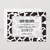 Kuhmuster Hintergrund Save the Date Postkarte (Vorne/Hinten)