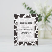 Kuhmuster Hintergrund Save the Date Postkarte (Stehend Vorderseite)