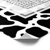 Kuhmuster Hochzeitsdiagramm Poster (Ecke)