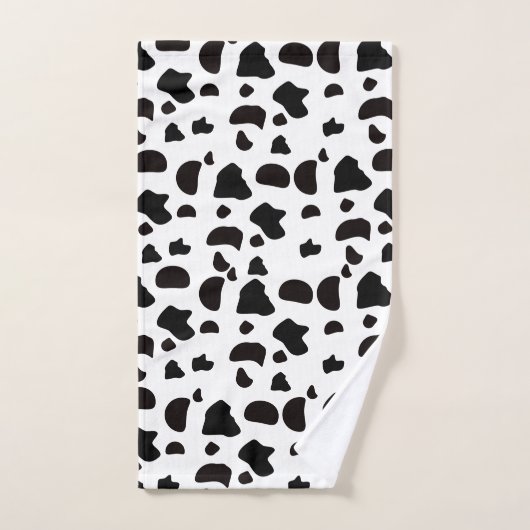 Kuhmuster Schwarz-Weiß Badhandtuch Set (Handtuch)