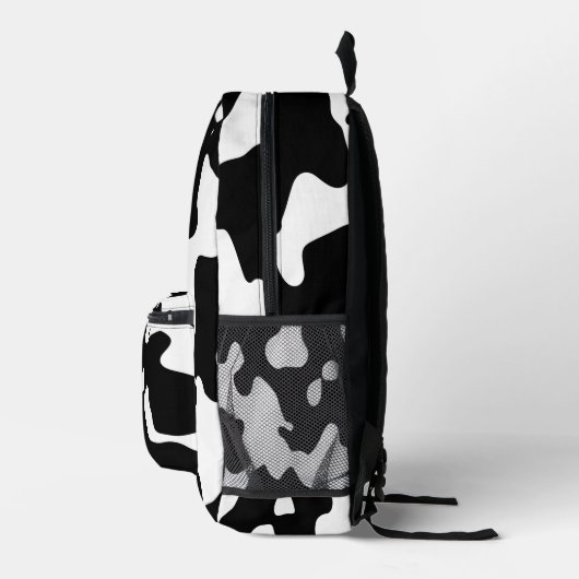 Kuhmuster Schwarz-Weiß Bedruckter Rucksack (Rechts)