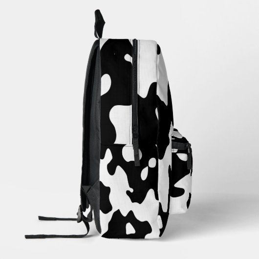 Kuhmuster Schwarz-Weiß Bedruckter Rucksack (Links)