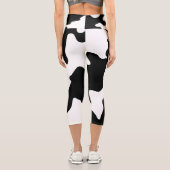 Kuhmuster Schwarz-Weiß Capri Leggings (Rückseite)