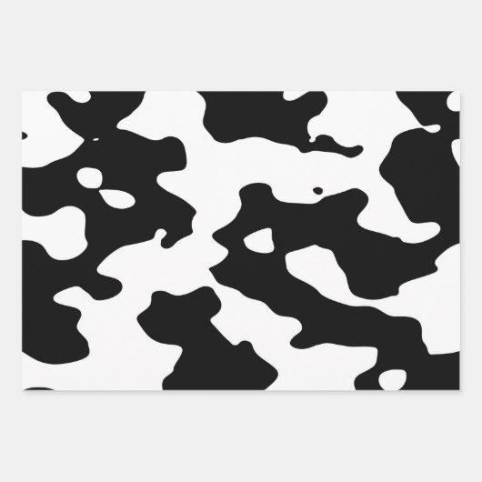 Kuhmuster Schwarz-Weiß Geschenkpapier Set (Vorderseite 3)