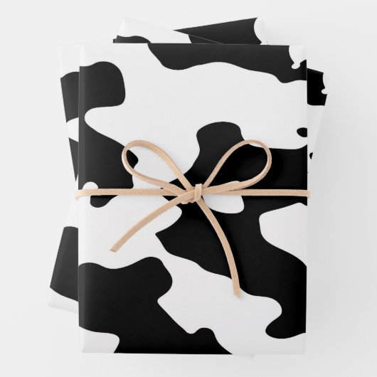 Kuhmuster Schwarz-Weiß Geschenkpapier Set (Beispiel)