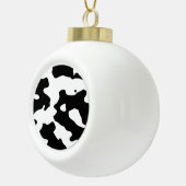 Kuhmuster Schwarz-Weiß Keramik Kugel-Ornament (Rechts)