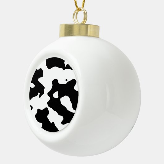 Kuhmuster Schwarz-Weiß Keramik Kugel-Ornament (Rechts)