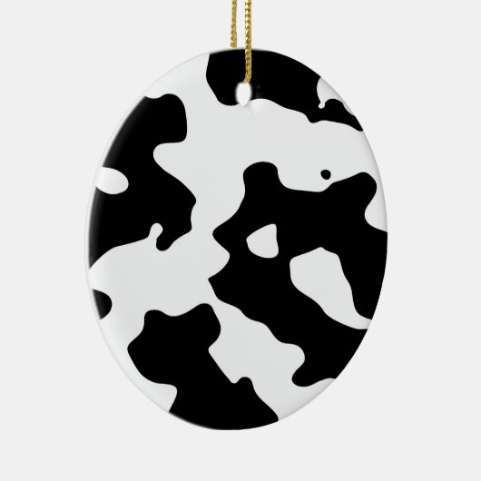 Kuhmuster Schwarz-Weiß Keramikornament (Rechts)