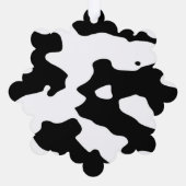 Kuhmuster Schwarz-Weiß Ornament Karte (Rückseite)