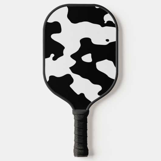 Kuhmuster Schwarz-Weiß Pickleball Schläger (Vorderseite)