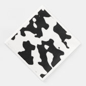 Kuhmuster Schwarz-Weiß Serviette (Ecke)