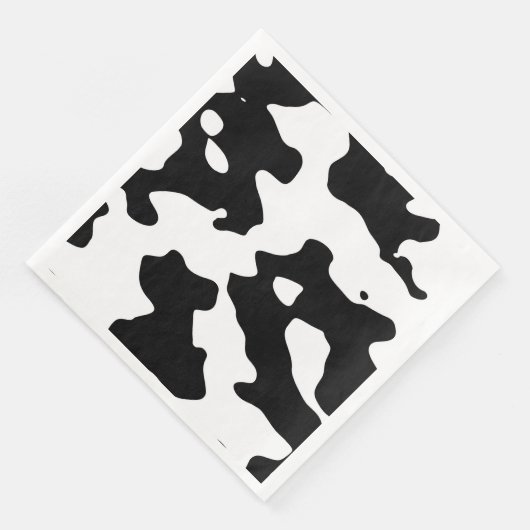 Kuhmuster Schwarz-Weiß Serviette (Ecke)