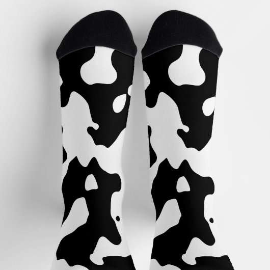 Kuhmuster Schwarz-Weiß Socken (Oben)