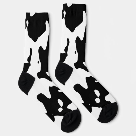 Kuhmuster Schwarz-Weiß Socken (Rechts)