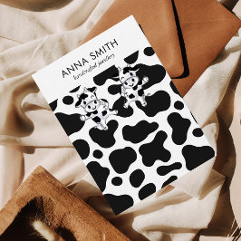 Kuhmuster Schwarz-Weiß-Stuhlvorratsanzeige Visitenkarte