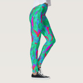 kühn abstraktes Design rot grün Leggings (Rechts)