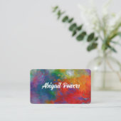 kühn bunt moderne abstrakte Kunst rot und blau Visitenkarte (Stehend Vorderseite)